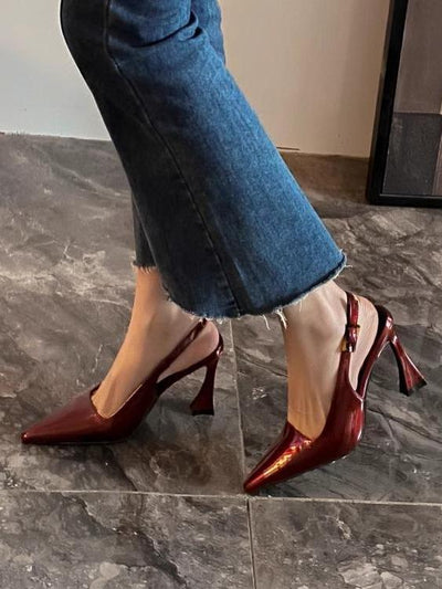 Patent Leather Slingback Pumps