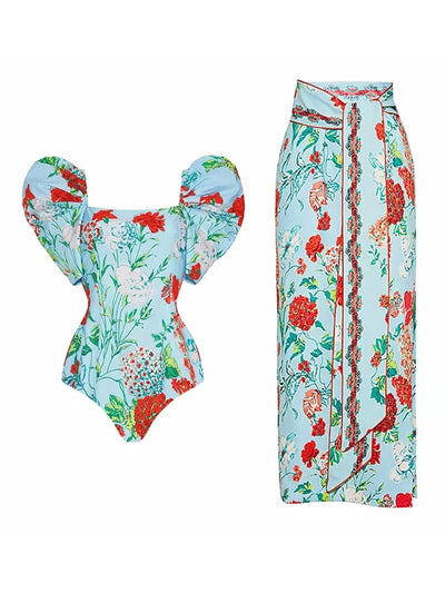 Lace Trim Tie-Up French Style Bikini Set