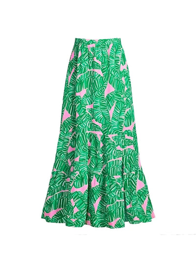 Green Zip-Up Floral Surf Set