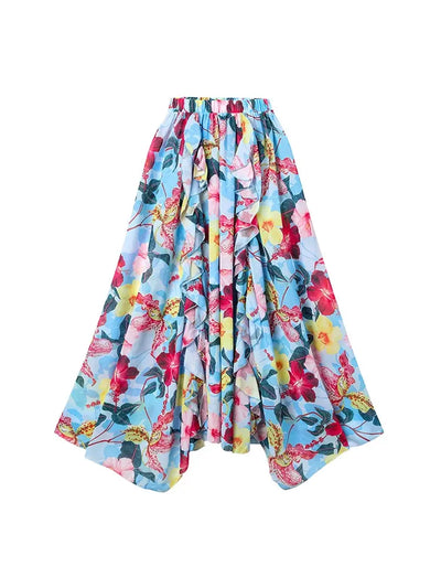 One Piece Cutout Printed Swimsuit Set