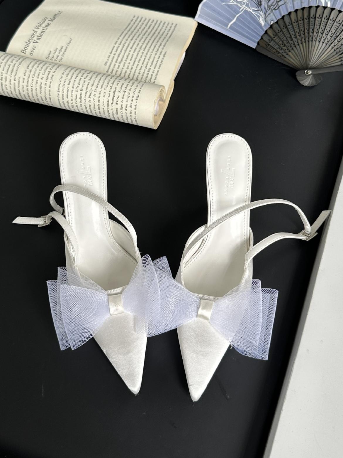 Bow-Embellished Stiletto Sandals