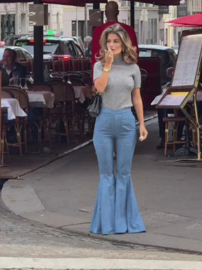 Retro Flare High-Waisted Jeans