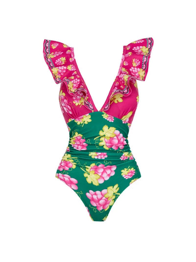 Ruffled Ruched One-Piece Maxi Skirt Set