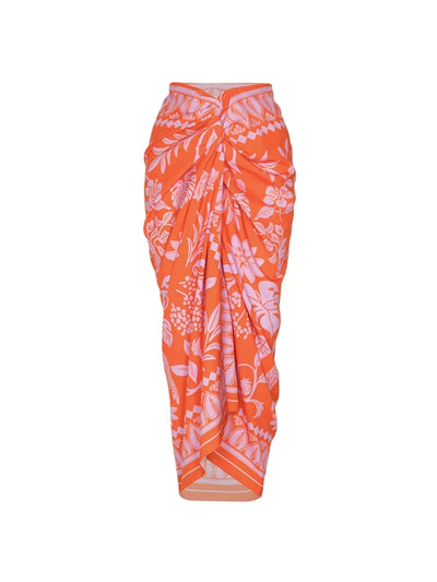 3D Floral Glossy Solid Swimsuit Set