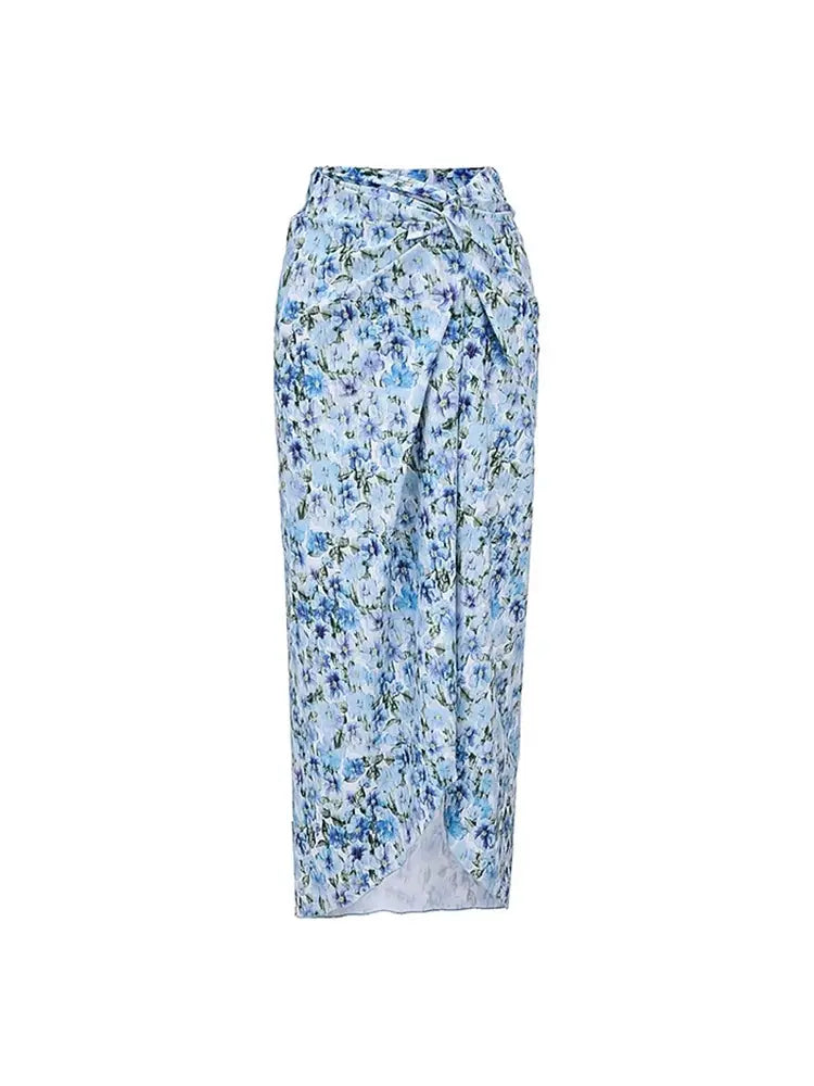 Halter Floral Strapless One-Piece Set