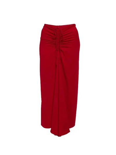 Deep V Halter Solid One Piece Swimsuit Set