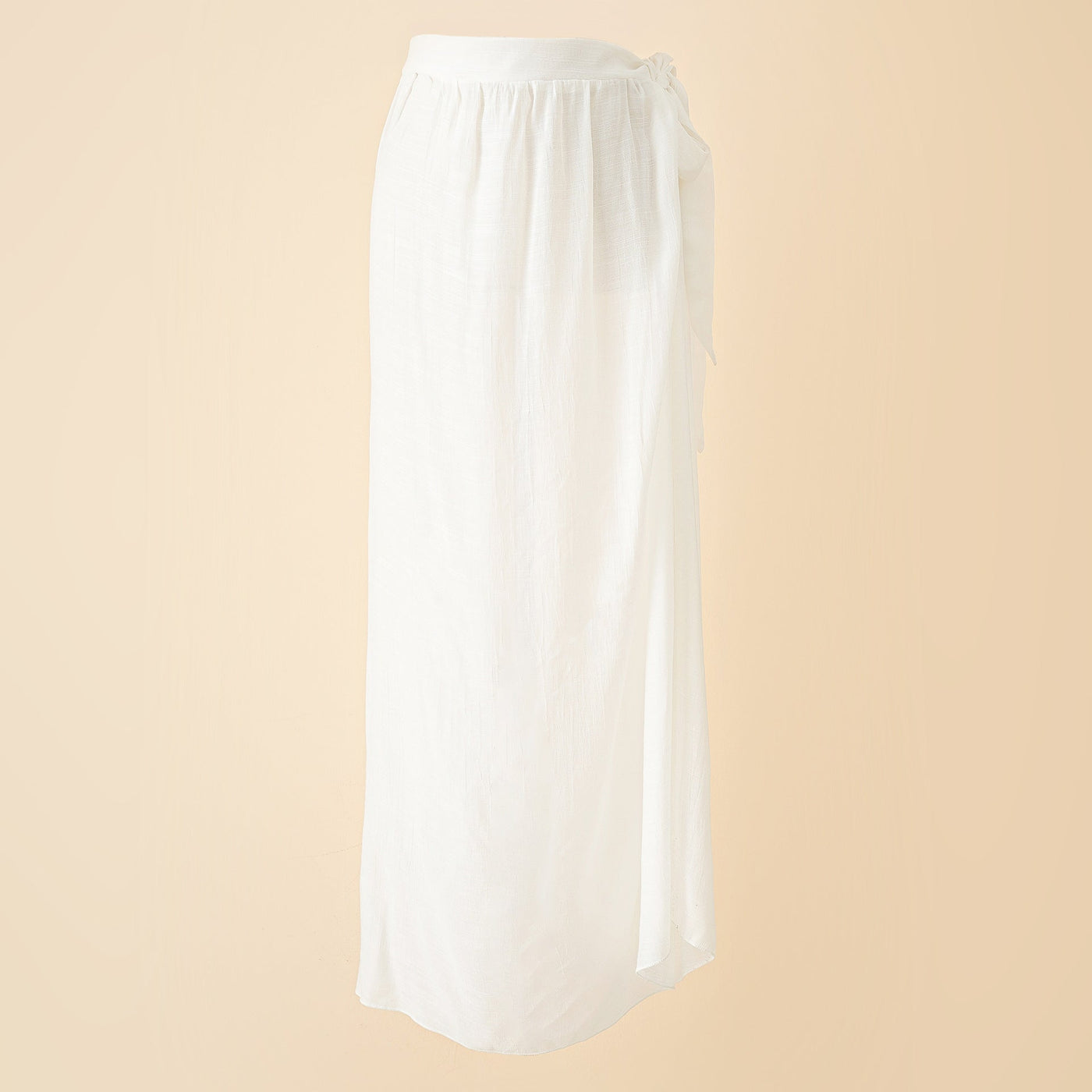 Convertible Wrap Split-Sides Maxi Skirt Cover-Up In White
