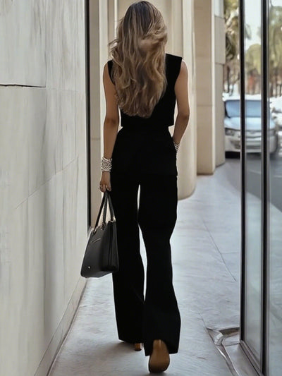 Light Blue Double Patch Pocket Top & Pants Set