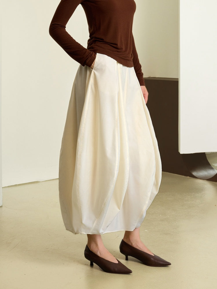 Designer Cloud Pleated Bloom Skirt