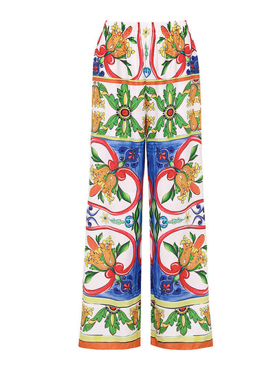 Ruffle Enamel Floral Bikini Swimsuit Set