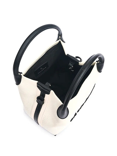 New High-End Letter Canvas Tote with Detachable Strap