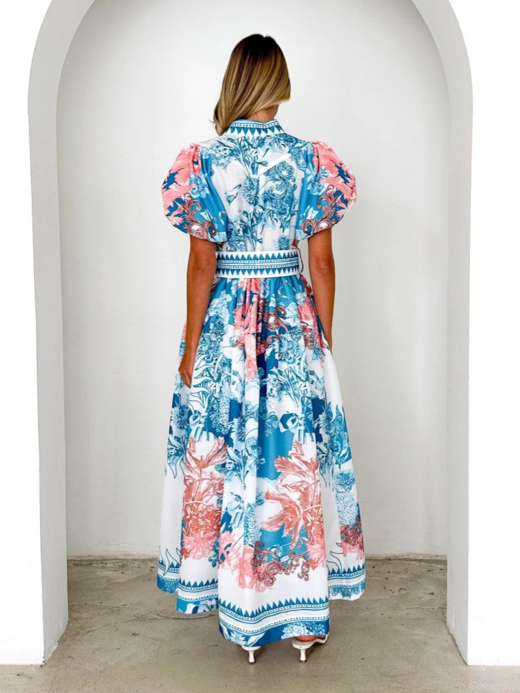 Positioning Tie Print Dress