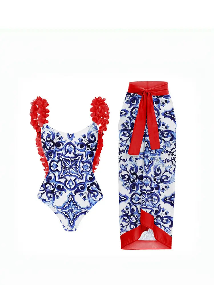 Reversible Colorblock One-Piece with Appliqué