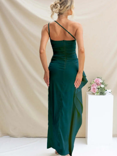 One-Shoulder Slit Evening Dress