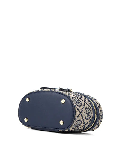 Jacquard Star Embellished Top Handle Bag