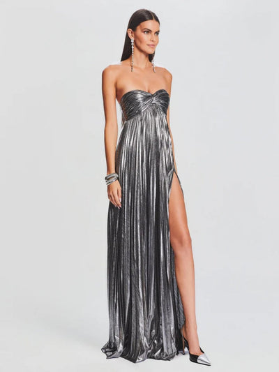 Sophisticated Knotted Slit Evening Gown