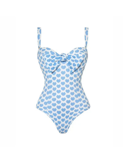 Printed One-Piece Shorts Swimsuit Set