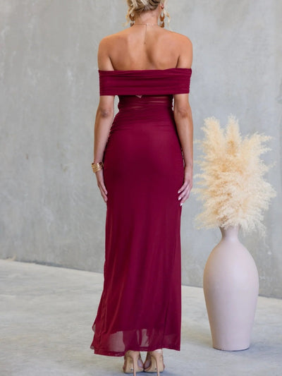 Slit  Sheer Bodycon Maxi Dress