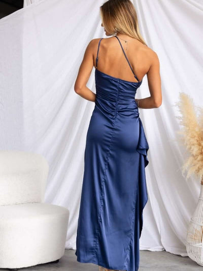 One-Shoulder Slit Evening Dress