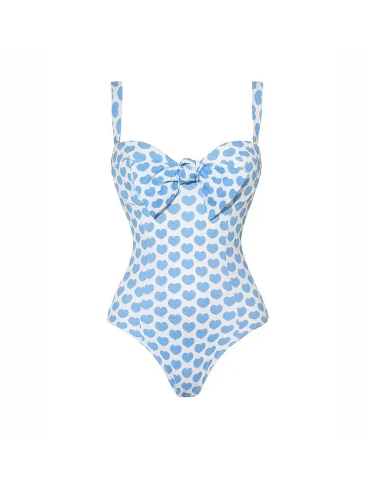 Printed One-Piece Skirted Swimsuit Set