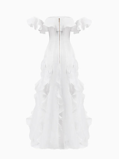 Off - Shoulder Ruffle Gown