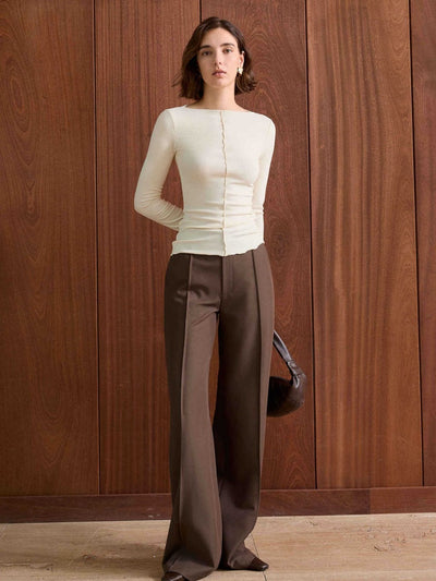 Romantic Bateau Neck Knit Top