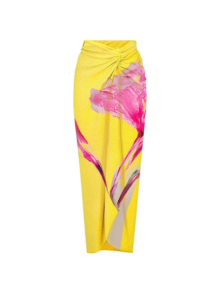 Floral Print Swimsuit with 3D Flower Detail