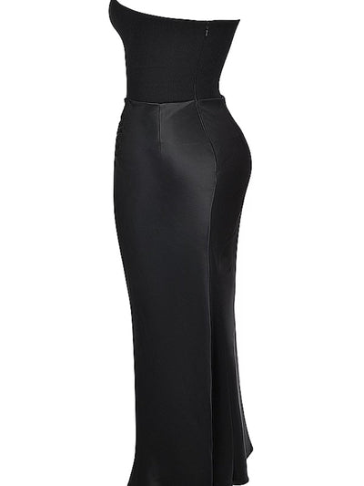black strapless co chromosome dress
