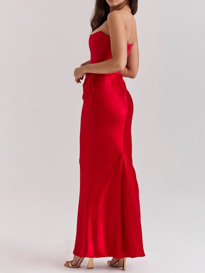 Scarlet Strapless Corset Maxi Dress