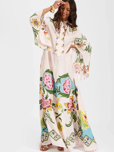 Magnifico Printed Maxi Dress - Pebbled Sable