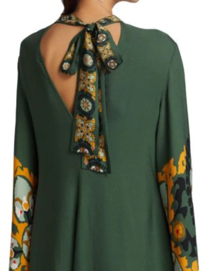 Dark Green Printed Maxi Dress