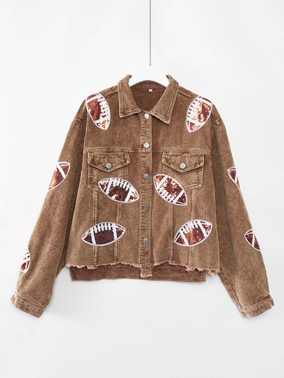 Game Day Rugby Sequined Single Breasted Jacket