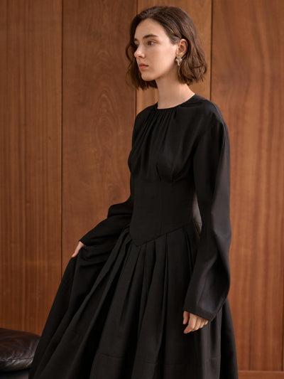 Parisian Pleated Midi Dress