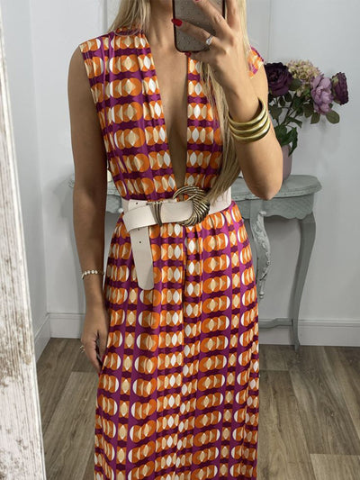 Vintage Check Flared Pants Suit