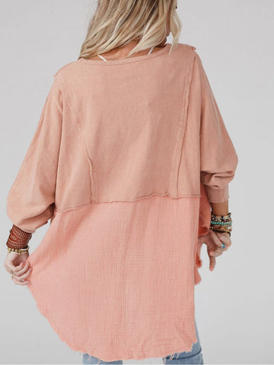 Relaxed Patchwork Oversized Shirt Dress