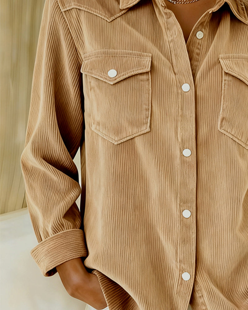 Stella® | Long-Sleeve Shirt with Lapel and Button Placket