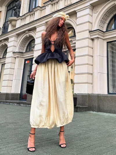 Retro Baring Top & Pants Set