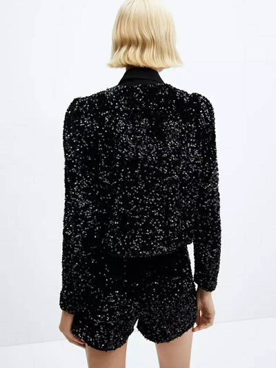 Sequin Embroidered Jacket & Shorts