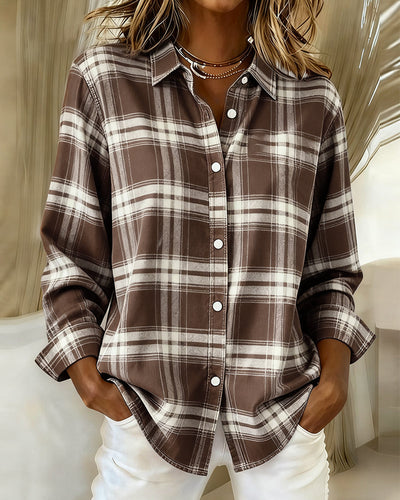 Stella® | Shirt with Check Pattern and Notched Collar