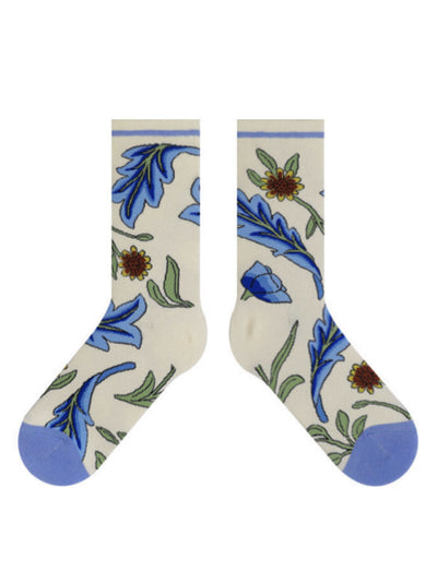 Floral Pattern Cotton Socks