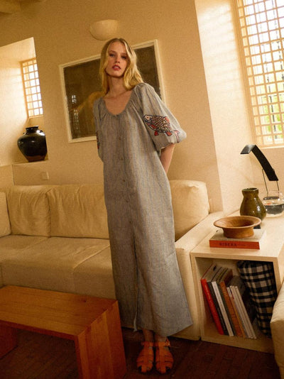 Melite Blue Midi Dress