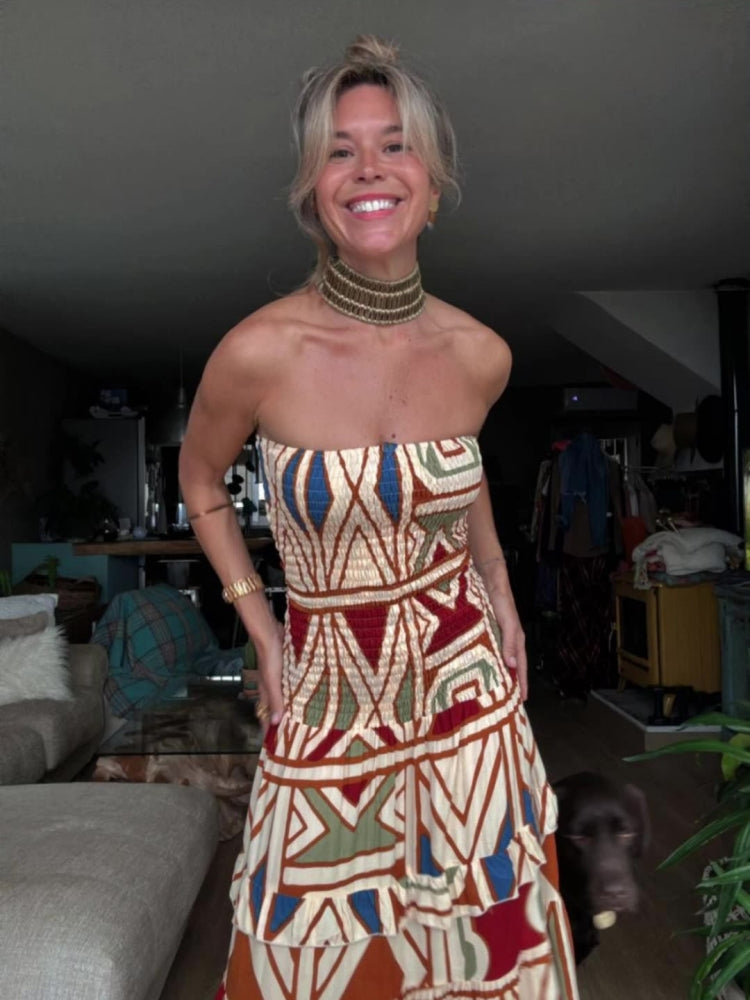 Summer Retro Bohemian Camisole Maxi Dress