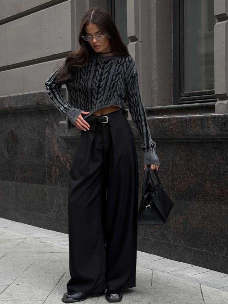 Oversized Ribbed Knit Sweater