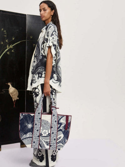 Stylish Linen Printed Pants Set