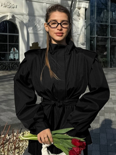 Adjustable Waist Trench Jacket