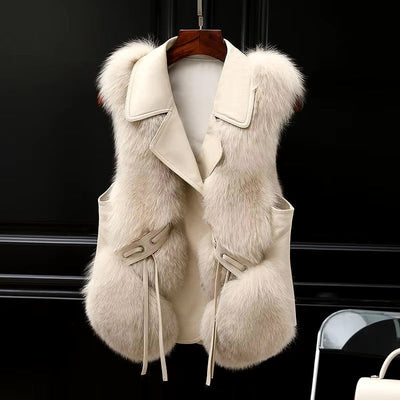 Ivory Frost Luxe Faux-Fur Vest