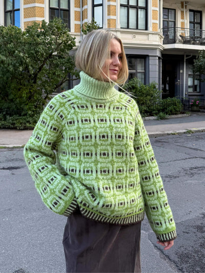 Geometric Patterned Turtleneck Sweater