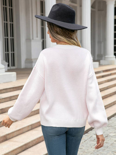 Sweetheart Knit Pullover Sweater