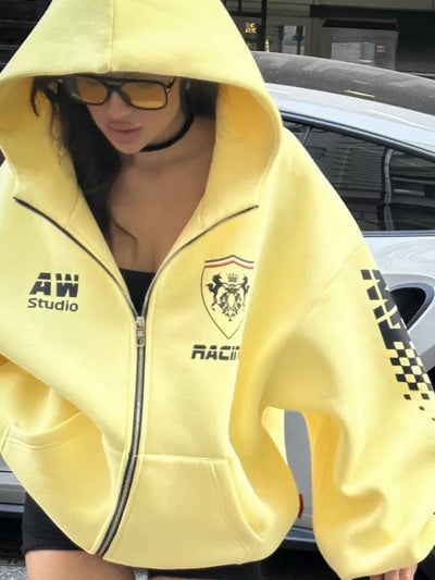 Oversized Letter Print Hoodie