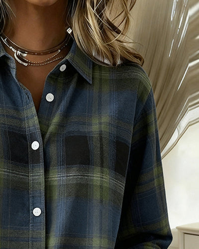 Stella® | Shirt with Check Pattern and Notched Collar